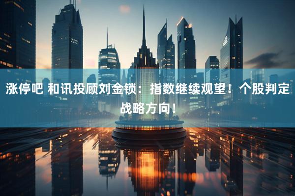 涨停吧 和讯投顾刘金锁：指数继续观望！个股判定战略方向！